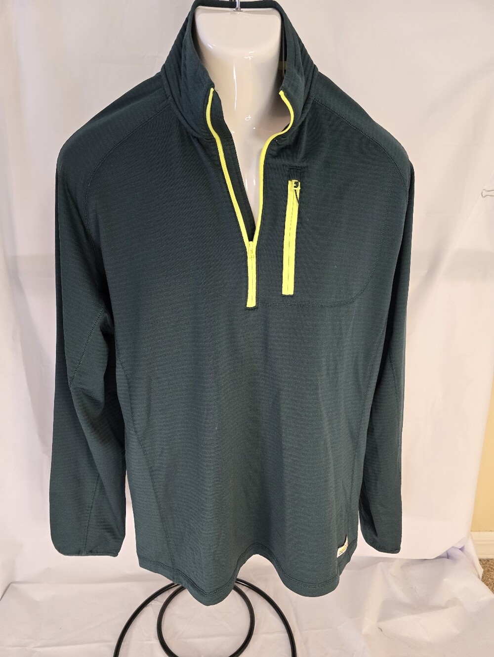 Orvis Men's Horseshoe Hills 1/4-Zip Grid Fleece Pullover - Green/Neon - L
